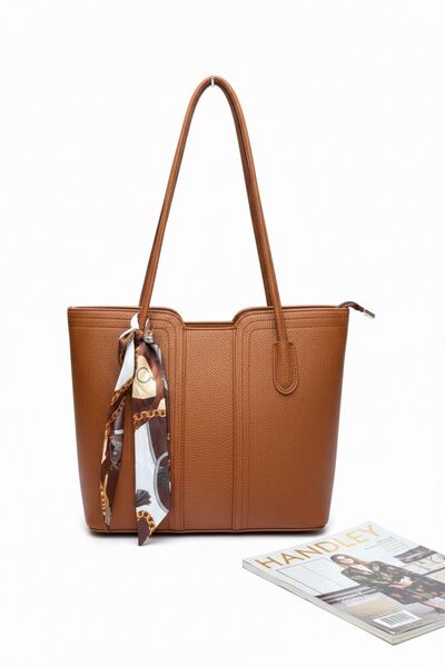 Handley Geantă de umăr elegantă pentru femei, cu detalii tip eșarfă