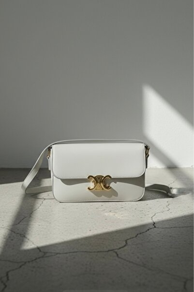 Catwins حقيبة كتف نسائية ذات غطاء رمادي وحزام متقاطع