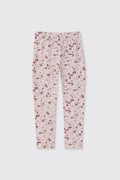 Panço Kız Çocuk Desenli Ekru Tayt