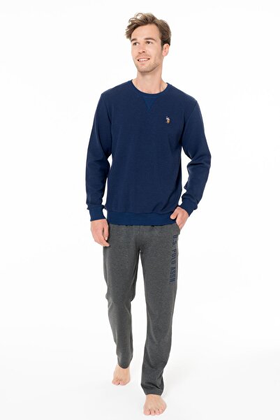 U.S. Polo Assn. Men's Winter 2 Thread Winter Home Wear Pajama Set, Top Long S...