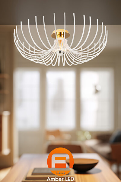 AmberLED Tel Tekli Sarkıt Avize Modern Metal Gövdeli E27 Uyumlu