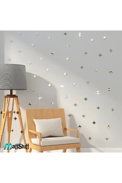 MaffStuff Oglinzi Decorative Perete Stele 4 Colțuri 5x5 cm Set 50 Buc Autoade...