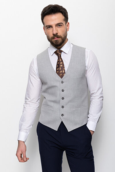 Mcr Plain Slim Fit Classic Men's Vest Light Gray - 40952.25K