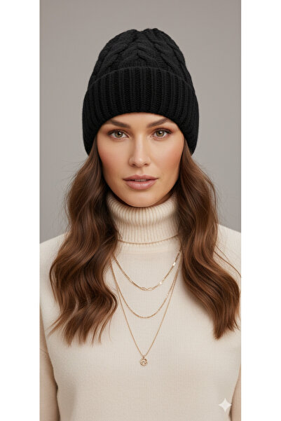 SİSTEM PELUŞ Women's Luxurious Wool Knitted Detailed Patterned Stylish Winter...