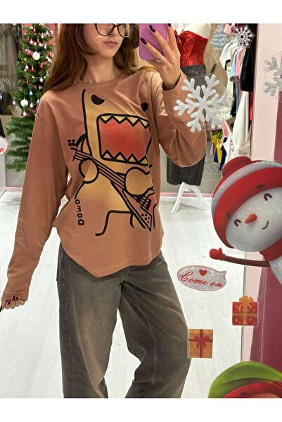 İsra Ayyıldız Moonstar Collection Domo Kunn Gitarlı Oversize Uzun Kollu Y2K K...