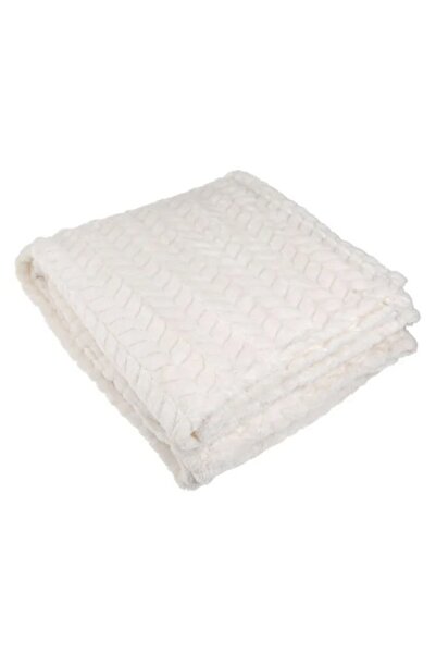 AB HOMES Premium Winter Blanket, Ultra-Warm, Ecru, for Armchair, 160x130 cm