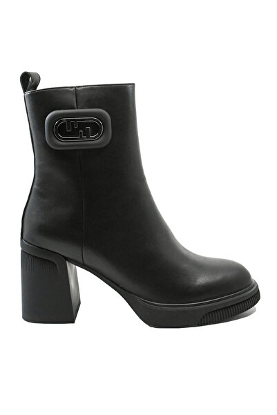 Anna Viotti Ghete damă cu toc înalt, negre, din piele GOR 696