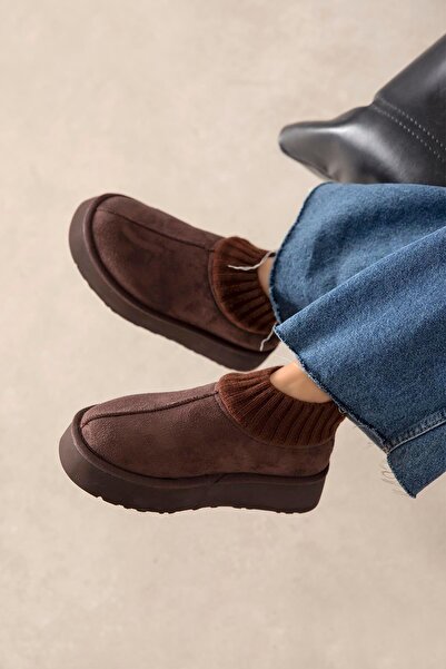 STRASWANS Yuki Women's Knitwear Detailed House Slippers Brown