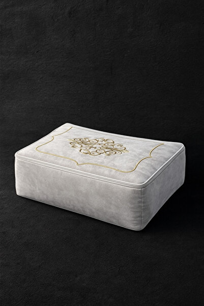 Teksev Laura Kadife Gold Nakışlı Hurç Büyük Boy (60x40x20 cm) Çeyizlik Nişan ...