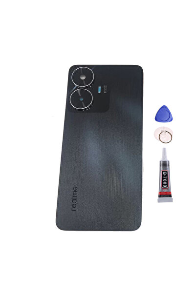Yedcom Realme C55 Siyah Arka Kapak Batarya Kapağı Pil Kapağı Yapışkan Ve Tami...