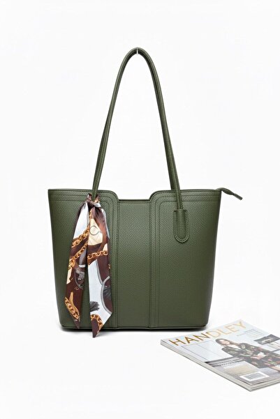 Handley Geantă de umăr elegantă pentru femei, cu detalii tip eșarfă