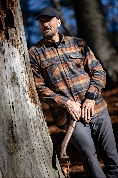 Od Sportswear Crafter Oduncu Gömleği Yumuşak Tuşe - Kahverengi Ekose