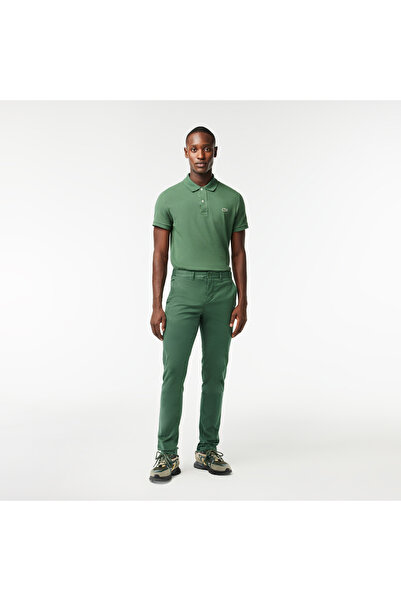 Lacoste بنطلون رجالي جديد كلاسيكي قصة ضيقة من القطن المطاطي - HH2661-00-SMI