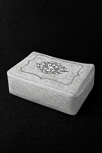 Teksev Laura Kadife Gold Nakışlı Hurç Büyük Boy (60x40x20 cm) Çeyizlik Nişan ...