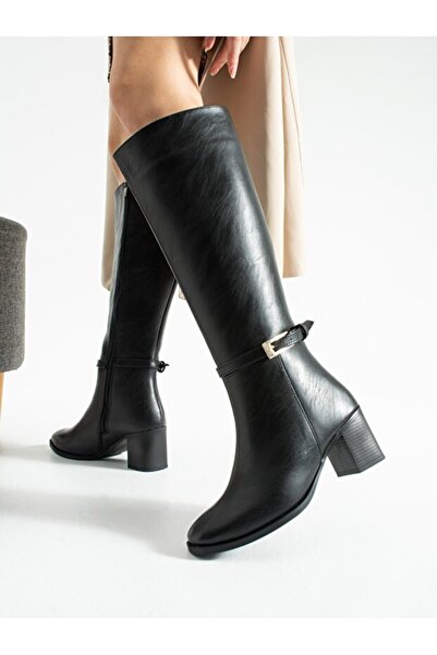 PUNTO Women's Belt Detailed Heeled Women's Boots