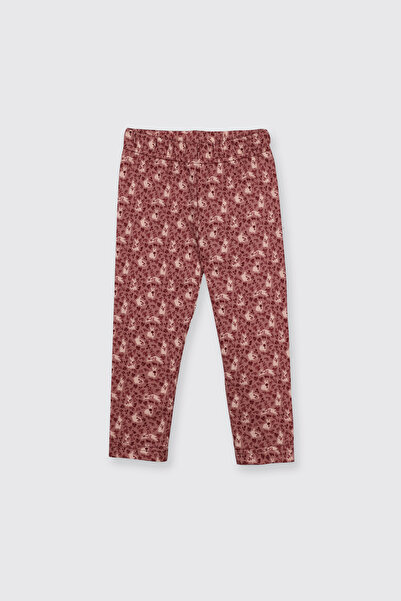 Panço Kız Bebek Desenli Gül Kurusu Tayt