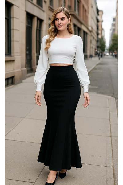 CNG MODA Fusta de pescar din material textil material elastic efect modelator