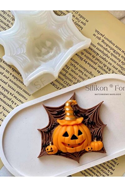 SiliconForms Mulaj din silicon Dovleac de Halloween cu Pânză de Păianjen