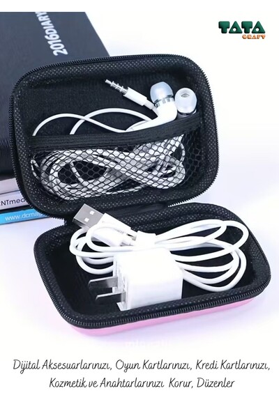 TATA CRAFT Eva Dijital Aksesuar USB Şarj Kablo Oyun Kartları Düzenleme Saklam...