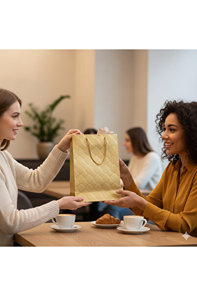 DODOMAR 26X32X10 cm – Luxury Varak Printed Geometry Themed Cardboard Gift Bag...