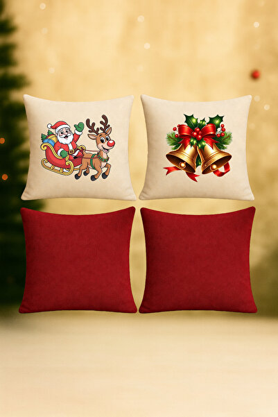 De'Vor مجموعة من 4 أغطية وسائد بتصميم السنة الجديدة