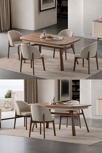 Eymense Aura 4 Sandalyeli Açılır Yemek Masa Takımı