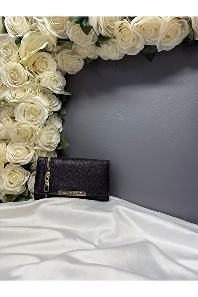 MİOSSA Women's Black Glitter Wallet