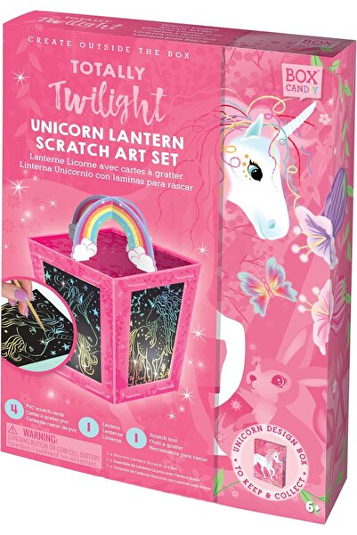 Box Candiy فانوس بطاقة خدش يونيكورن توتالي توايلايت - علبة هدايا (23 × 4 × 17...
