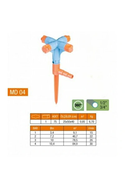 Epilons 4 Way &amp;   Normal Sprink Sprinkler (Short Nozzle)