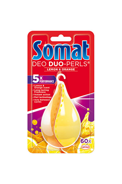 Somat Dishwasher Freshener, Deo Duo-Perls Lemon & Orange