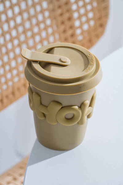 ACAR كوب بورسلين بغطاء سيليكون روبي أخضر - 380 مل