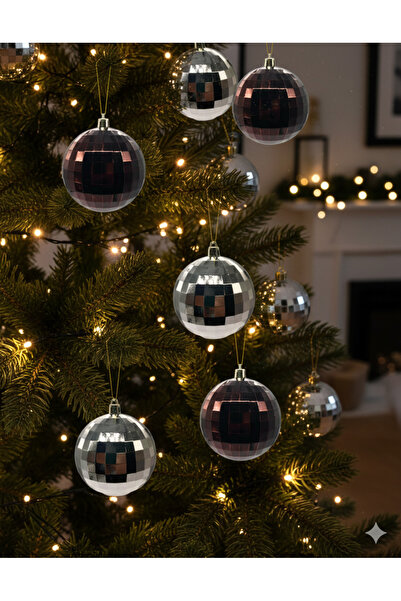 DODOMAR 8 سم - كرة عيد الميلاد اللامعة باللون البني غير اللامع، كرة ديسكو، 6 ...