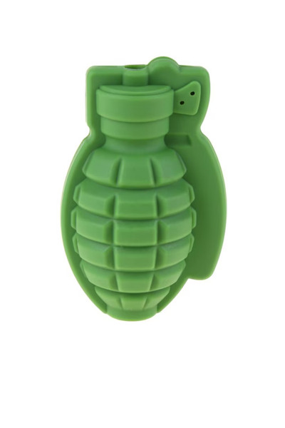 Jzk Set 4 forme de grenada pentru cuburi de gheata JZK, 9.5 x 6 cm, silicon, verde