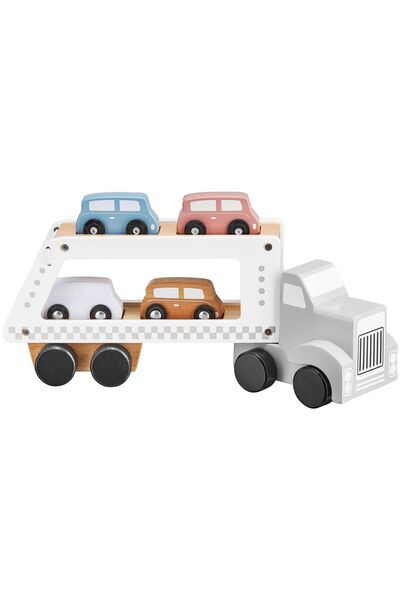 mamabrum Wooden trailer truck with 4 wagons