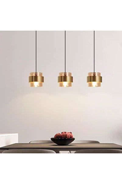 ALC-Shop Lustra Suspendata LC866/3LTN, 3XE27, Inaltime Reglabila, Sticla si Metal