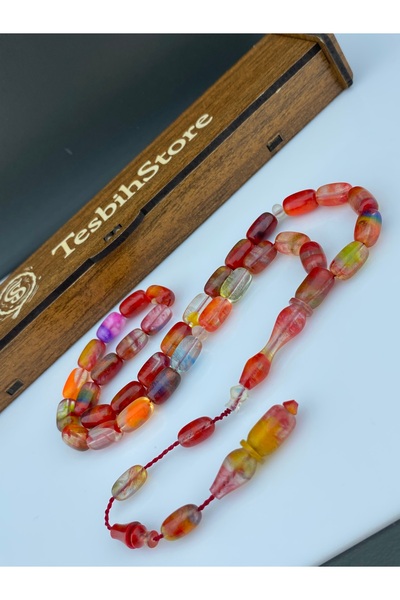 Tesbih Store سبحة زجاجية ملونة من البليكسي جلاس على شكل زجاج طائرة