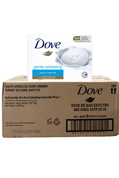Dove Beauty Cream Bar Gentle Exfoliating 90 Gr * 48 Pcs