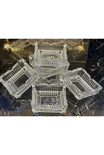 LOKMAN ZÜCCACİYE 6 Square Crystal Glass Ashtrays