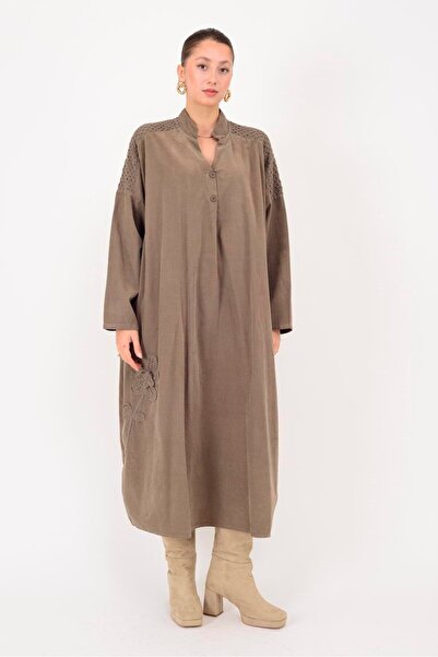 Park Moda 11383 ROCHIE DE CATIFELĂ CU DETALIATE FLORELE DE FLORI, DETALIATE F...