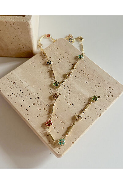 Deesse Latelier RENKLİ YONCA Y KOLYE