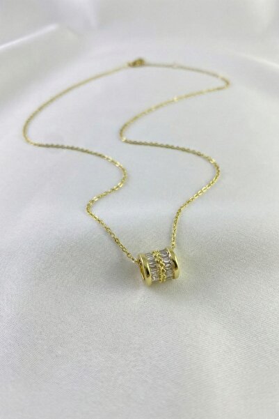 Lorivelle قلادة أسطوانية من الفولاذ مرصعة بحجر الزركون - تصميم هندسي عصري لا ...