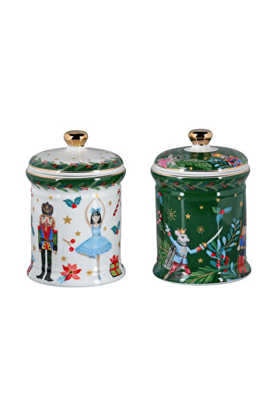 Lucky Art طقم برطمانات جولينا بون مكون من قطعتين 19 سم