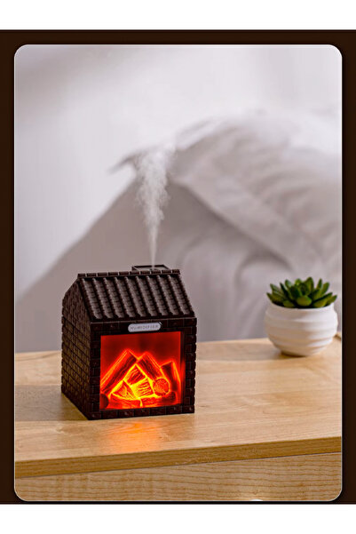 ERDİNEKS Şömine Tasarımlı Alev Efektli Hava Nemlendirici Difüzör Mini Buhurda...