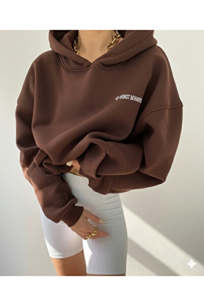 NİCE Wrst Принт Unisex Oversize 3 нитки Світшот з капюшоном