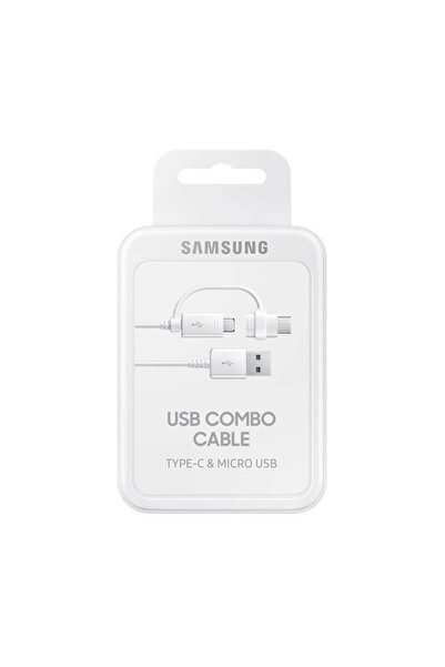Samsung Καλώδιο USB σε Micro USB & Type-C 1,5 μ. Λευκό (EP-DG930DW)