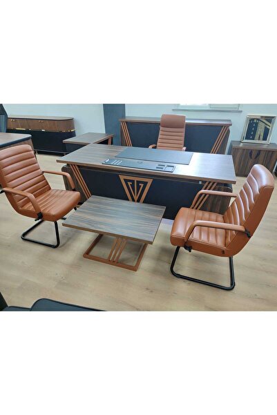 ENG OFİS MOBİLYALARI PERGOLA MAKAM TAKIMI 4 PARÇA MOBİLYA + 3 PARÇA TABA RENG...