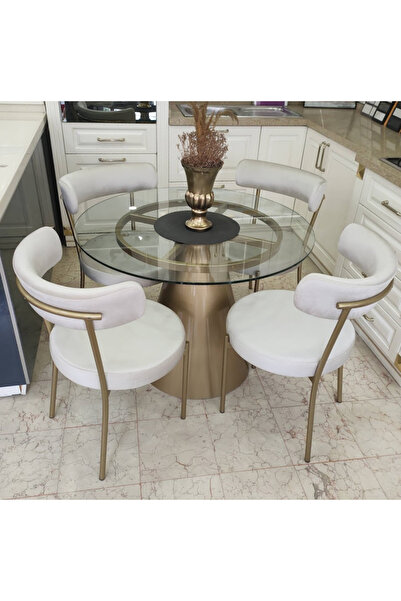 murat market plaza Cam Masa Metal Sandalye