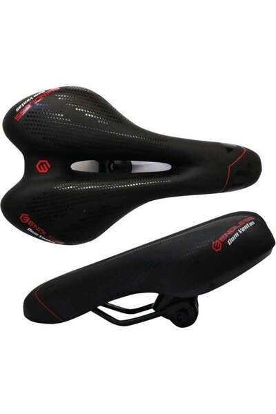 Endless Stylish Bike Seat EL1047 with Reflective Safety Strip Red | Black
