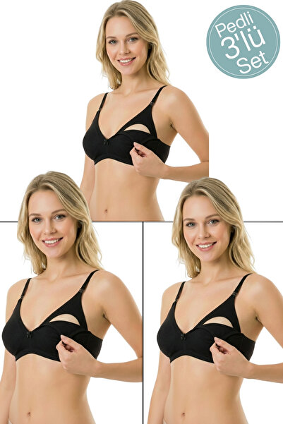 par lingerie pl 3-Piece Cotton Nursing Bra with Removable Pads