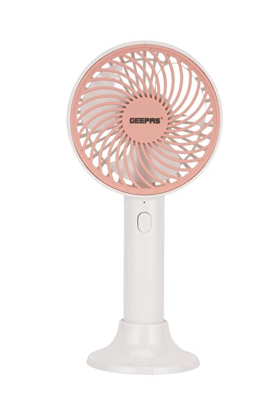 Geepas 4" Handy Fan GF21206 - 3 Speed, Rechargeable, White/Peach
